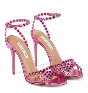 Aquazzura Crystal Embellished Tequila Plexi 105 Sandal (Size 42)	