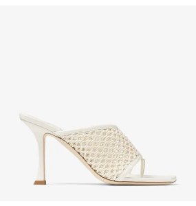Jimmy Choo SEHER 90-Ecru/ Woven Rope/Nappa Leather	
