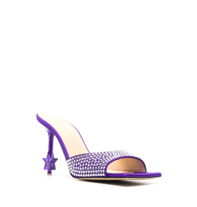 Mach &  Mach Satin Crystal Mule 95mm Purple - Size 40	
