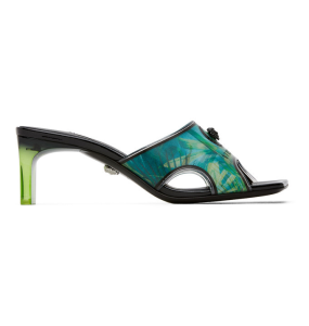 Versace Runway Green Jungle Print Slide	(Size 38.5)