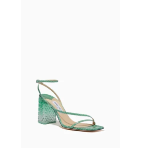 Jimmy Choo Miami Mint Gel Snake Printed Leather Frosted Mint	
