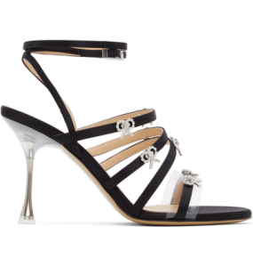 Mach & Mach Queen M Satin Sandals Multiple Bow Blackk	