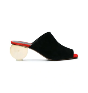 Neous Gold  Circular Heel Mule Gongoria Black/Red	
