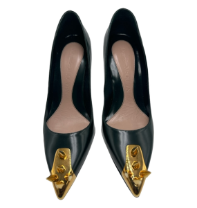 Alexander McQueen Green Leather Punk Stud Spiked Toe Pumps	(Size 40)