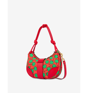 Moschino All- Over Berry Canvas Hobo Bag	