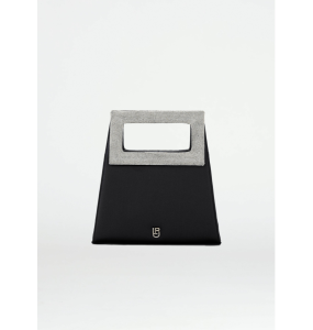 Les Petite Shopping Raso Nero+Str.Cryst Bag	