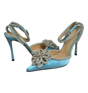 Mach & Mach Duble Crystal Flower Turquoise Pump	(Size 40)