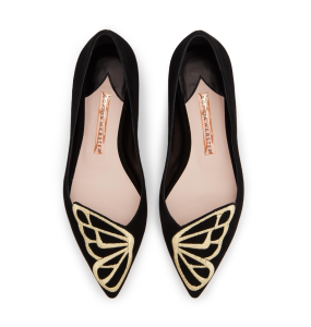 Sophia Webster Butterfly Flat Black & Gold	
