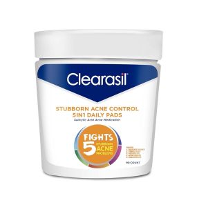 Clearasil Stubborn Acid Stubborn Acne Control 5'n1 Daily Pads, 90 Count