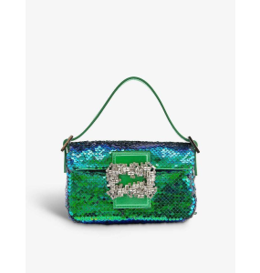 Gedebe Habibi Green & Bluish Sequins Mini Bag	