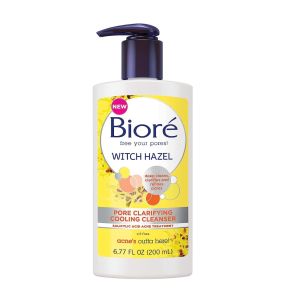 Biore Witch Hazel Pore Clarifying Cooling Cleanser, Salicylic Acid Face Wash for Oily Acne Prone Skin - 6.77 Oz
