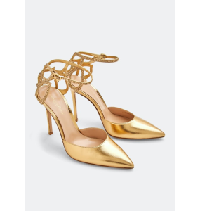 Gianvito Rossi Metallic Pump With Ankle Strap	(Size 39)