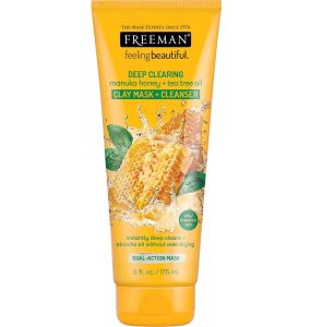 Freeman Deep Clearing Facial Clay Mask + Cleanser Manuka Honey + Tea Tree Oil - 6 Oz