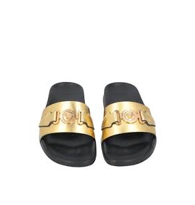 Versace Pool Slides Vitello Laminato	(Size 39)