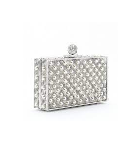 Sophia Webster Clara Crystal Box Bag Silver & Pearl