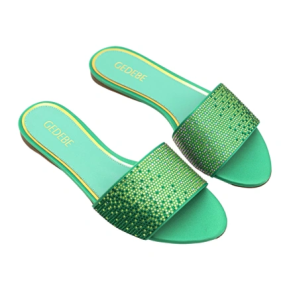 Gedebe Cassis Flat Satin Agata + Crystal Degrade, Emerald, Peridot, Light	