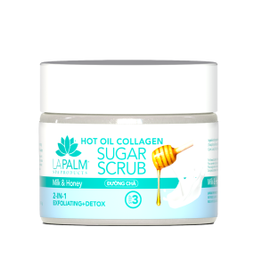 La Palm Hot Oil Collagen Sugar Scrub Milk & Honey - 12 Oz