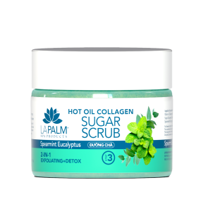 La Palm Hot Oil Collagen Sugar Scrub Spearmint Eucalyptus - 12 Oz