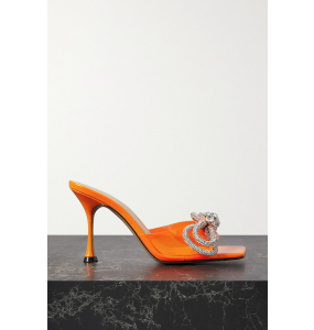 Mach & Mach Double Bow Square Toe Fluorescent Orange - Size 38