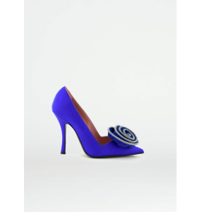 Les Petite Marilyn Pump T. 105 Raso Bluett+Fior 	
