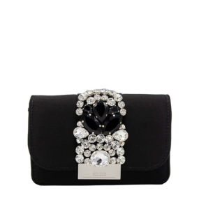 Gedebe Mini Cliky Satin Black Crossbody Bag	