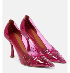 Malone Souliers Joan 90 Crystal Embellished & PVC Pink Pump - Size 40