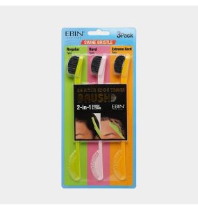 EBIN 3 PACK (REGULAR/ HARD/EXTREME) BRUSH & COMB SWINE BRISTLE