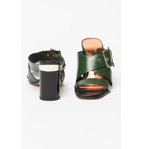 Ted Baker Peata Heeled Green Buckled Sandal 	(Size 39.5)
