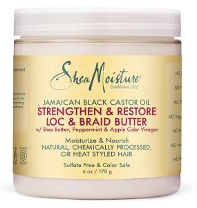 Shea Moisture Jamaican Black Castor Oil, Strengthen & Grow Loc & Braid Butter - 6 Oz