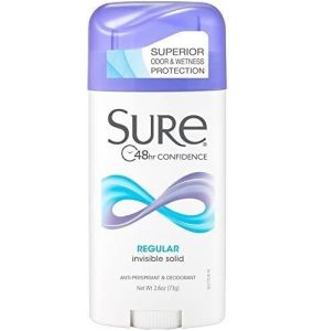 Sure Anti-Perspirant Deodorant Invisible Solid, Regular Scent - 2.6 Oz