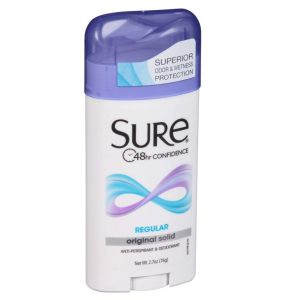 Sure Original Solid Anti-Perspirant & Deodorant, Regular Scent - 2.7 Oz
